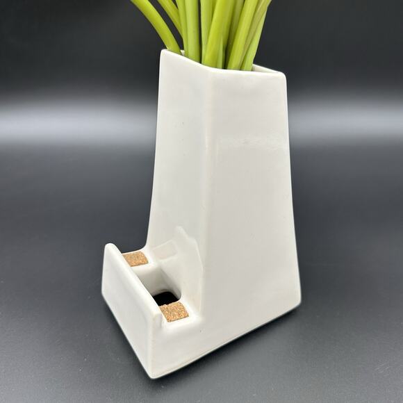 STAK Ceramic Phone Stand Vase Charger Holder Minimalist Modern Desk Organizer - Picture 11 of 15